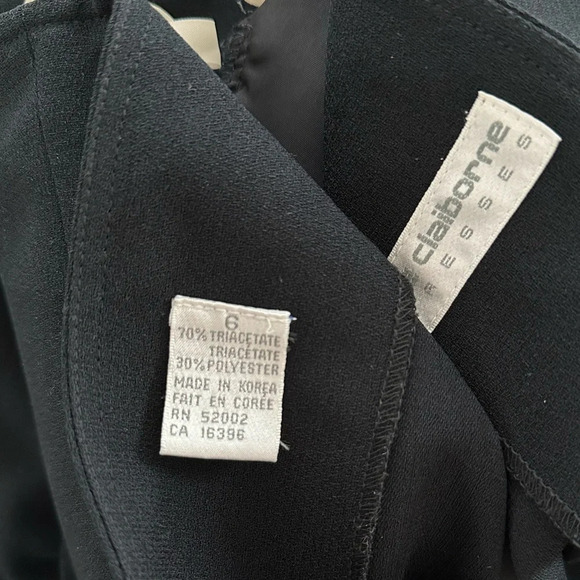 Vintage Liz Claiborne Dress Size 6 Black Knee Length Short Sleeve Cut Out - Picture 10 of 10